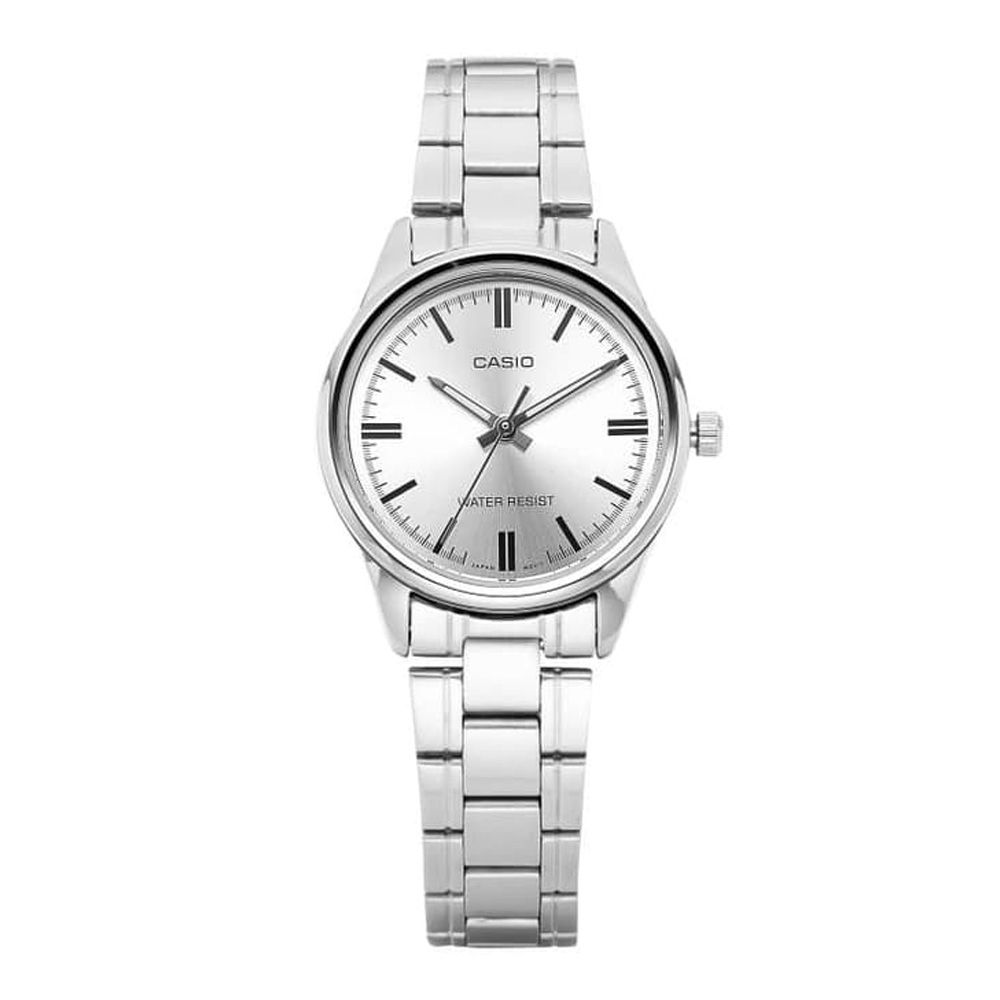 Casio Enticer Women's Silver Stainless Steel Analog Watch, LTP-V005D-7AUDF
