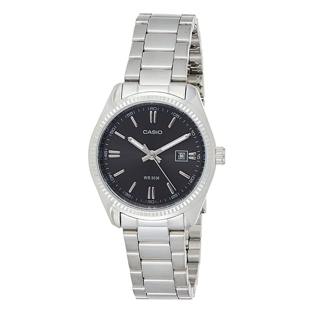 Casio Enticer Women's Black Dial Stainless Steel Watch, LTP-1302D-1A1VDF