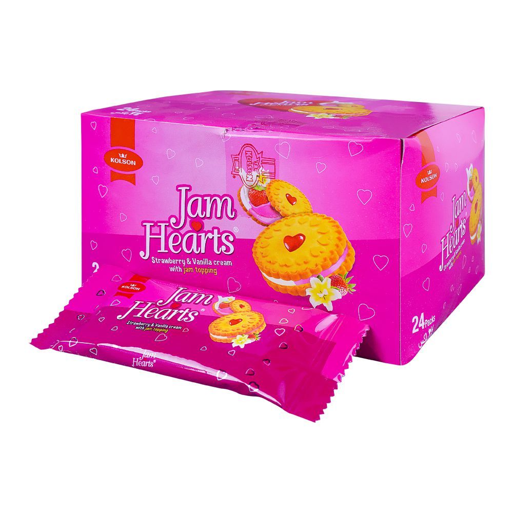 Kolson Jam Hearts Strawberry & Vanilla Biscuits Ticky Pack