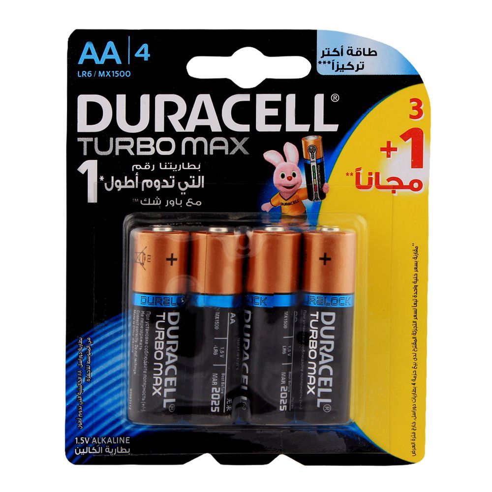 Duracell Turbo Max AA Batteries 1.5V 3+1-Pack