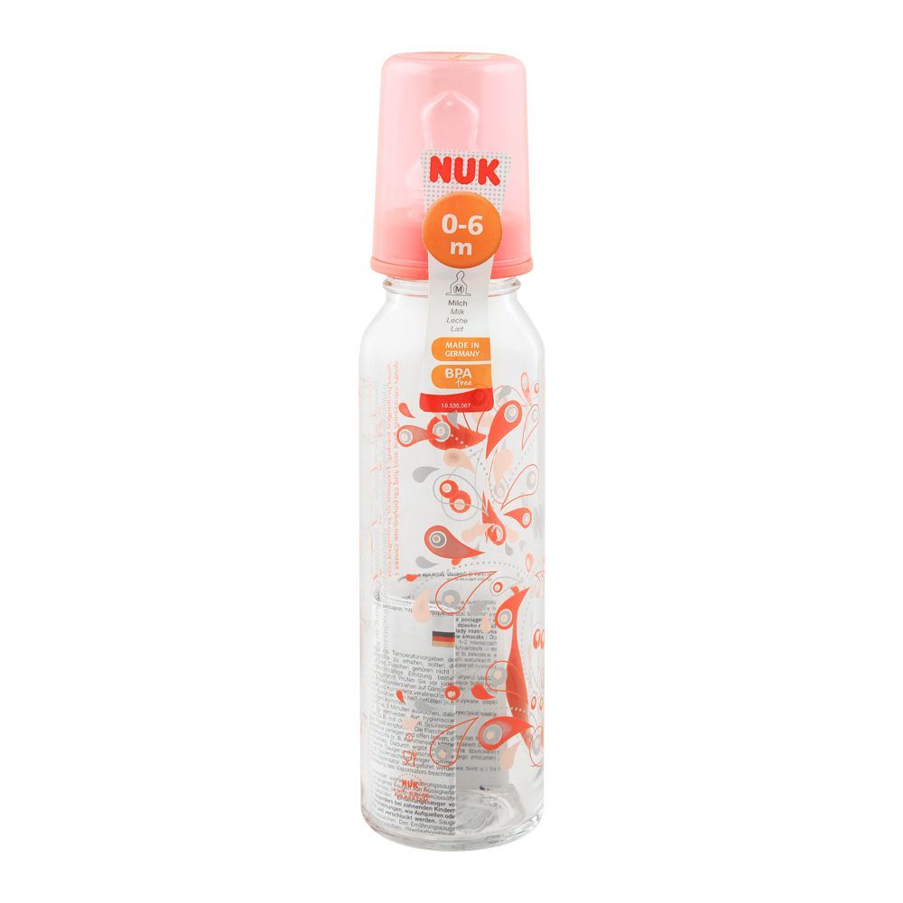 Nuk Classic Glass Feeding Bottle, M, 0-6m, 230ml, 10745008