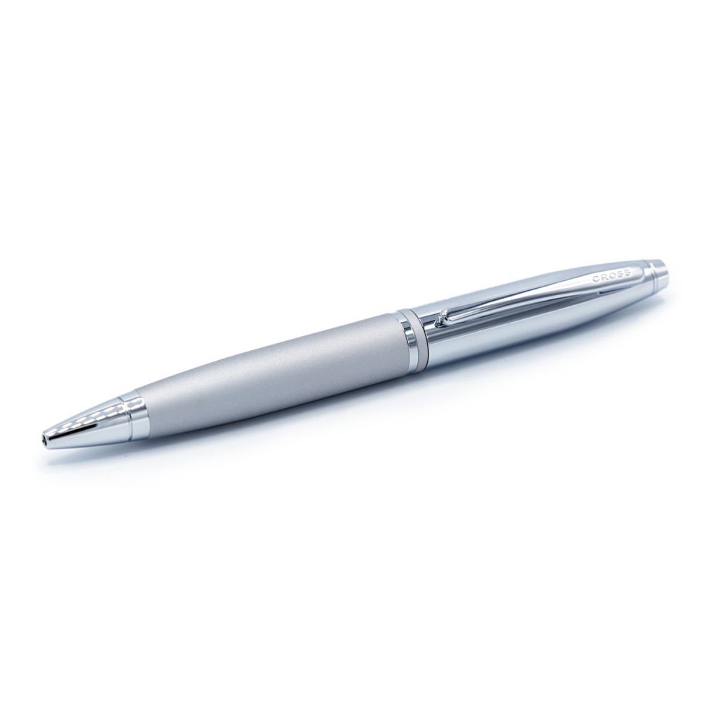 Cross A.T. Calais Satin Chrome Ballpoint Pen, With Black Medium Tip, AT0112-4