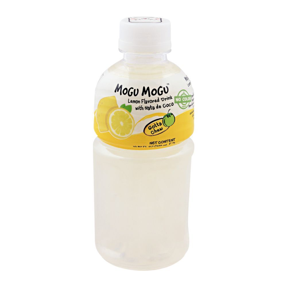 Mogu Mogu Lemon Flavored Drink, With Nata De Coco, 320ml