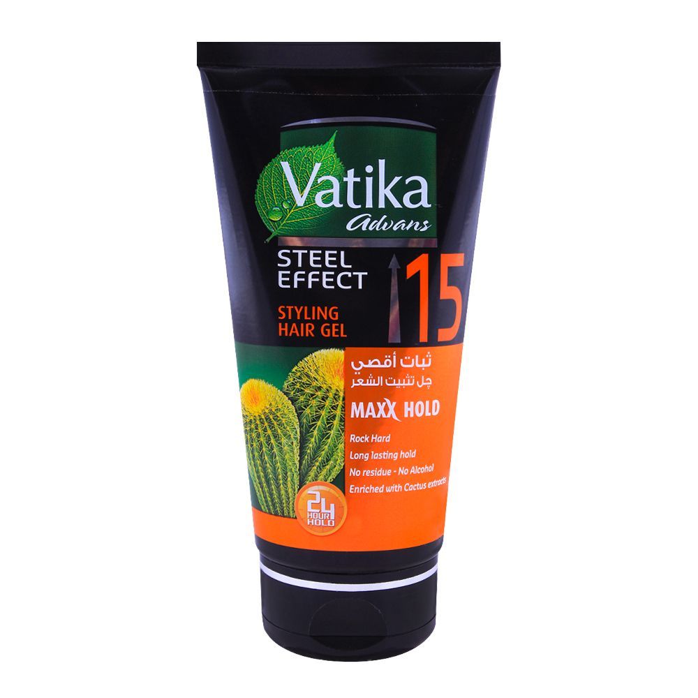 Dabur Vatika Steel Effect Styling Hair Gel, Maxx Hold 150ml