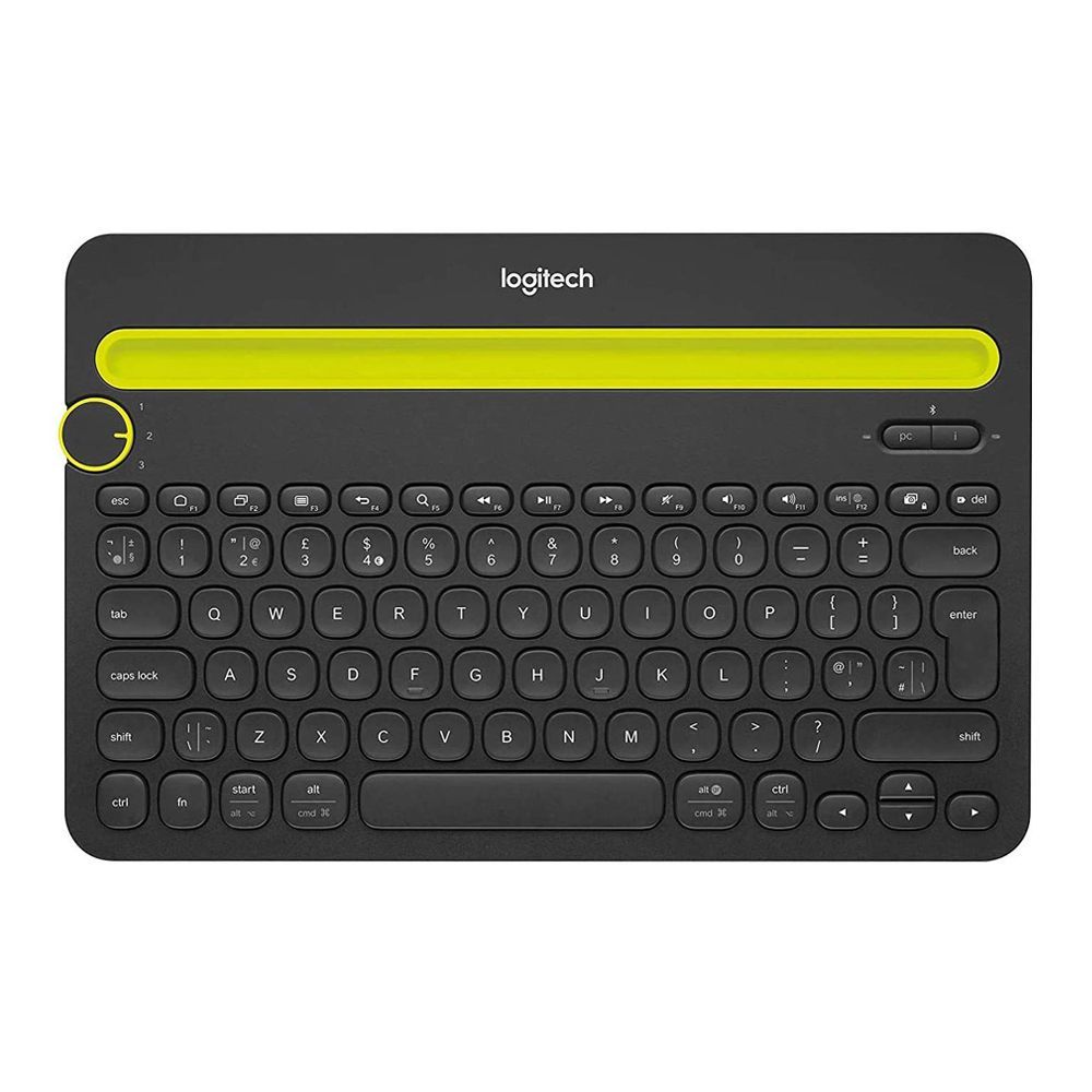 Logitech K480 Bluetooth Multi-Device Keyboard, Black/Green