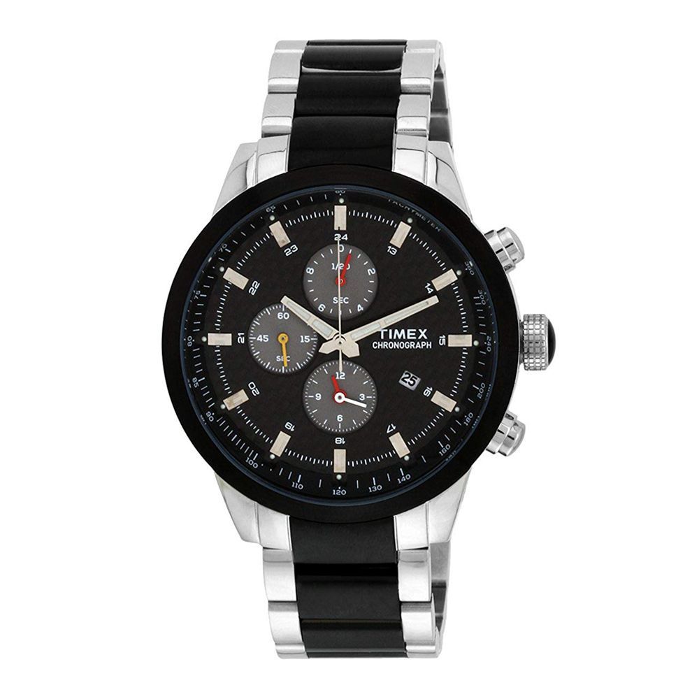 Timex E-Class Chronograph Black Dial Men's Watch - TW000Y405