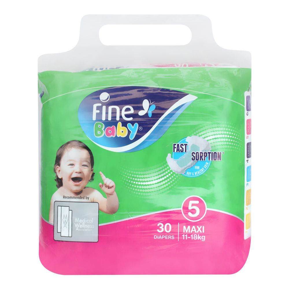 Fine Baby Diapers, No. 5, Maxi 11-18 KG, 30-Pack
