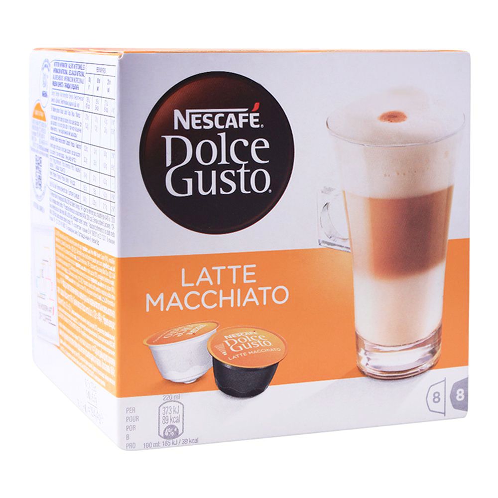 Nescafe Dolce Gusto Latte Macchiato Capsules, 8+8 Single Serve Pods