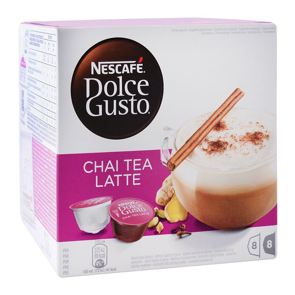 Nescafe Dolce Gusto Chai Tea Latte Capsules, 8+8 Single Serve Pods