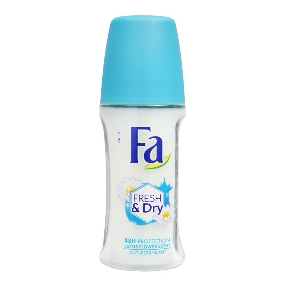 Fa 48H Protection Fresh & Dry Lotus Flower Scent Roll-On Deodorant, For Women, 50ml