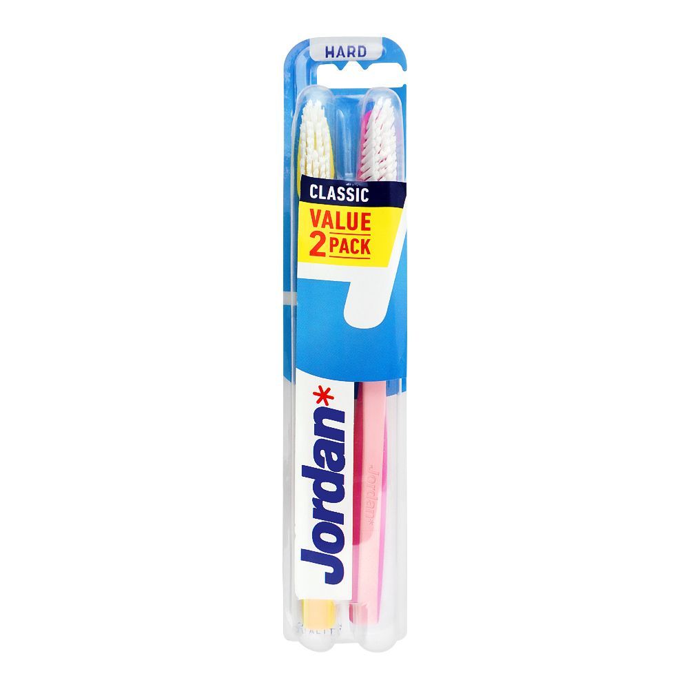 Jordan Classic Value Pack Toothbrush Hard, 2-Pack, 10202