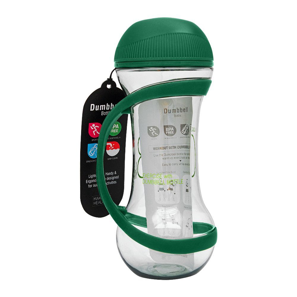 Lock & Lock Dumbbell Water Bottle, Green, 560ml, LLHAP505G