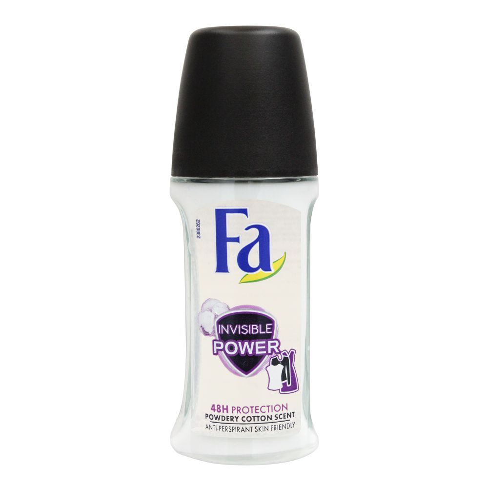 Fa 48H Protection Invisible Power Powdery Cotton Scent Roll-On Deodorant, For Women, 50ml