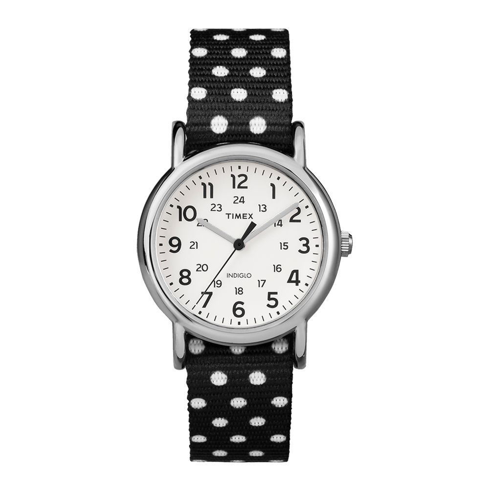 Timex Weekender Women's Watch Polka Dot Reversible Nylon Strap TW2P87100 