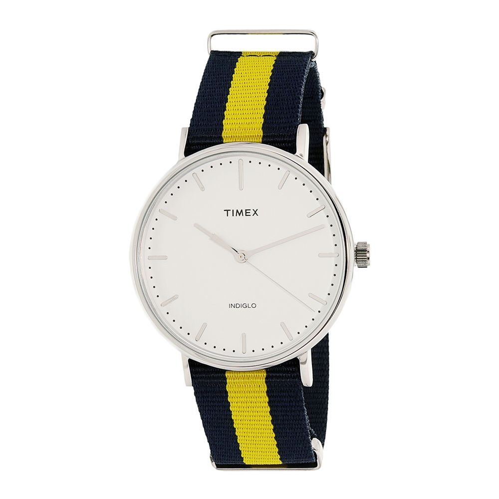 Timex Weekender Fairfield Blue/Yellow Nylon Strap Watch - TW2P90900