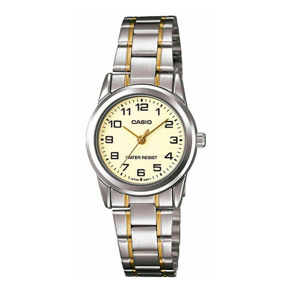 Casio Casual Women's Analog Stainless Steel Watch, Gold Ion Plated Band, LTP-V001SG-9BUDF