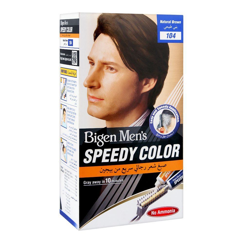 Bigen Men's Speedy Hair Color, Natural Brown 104