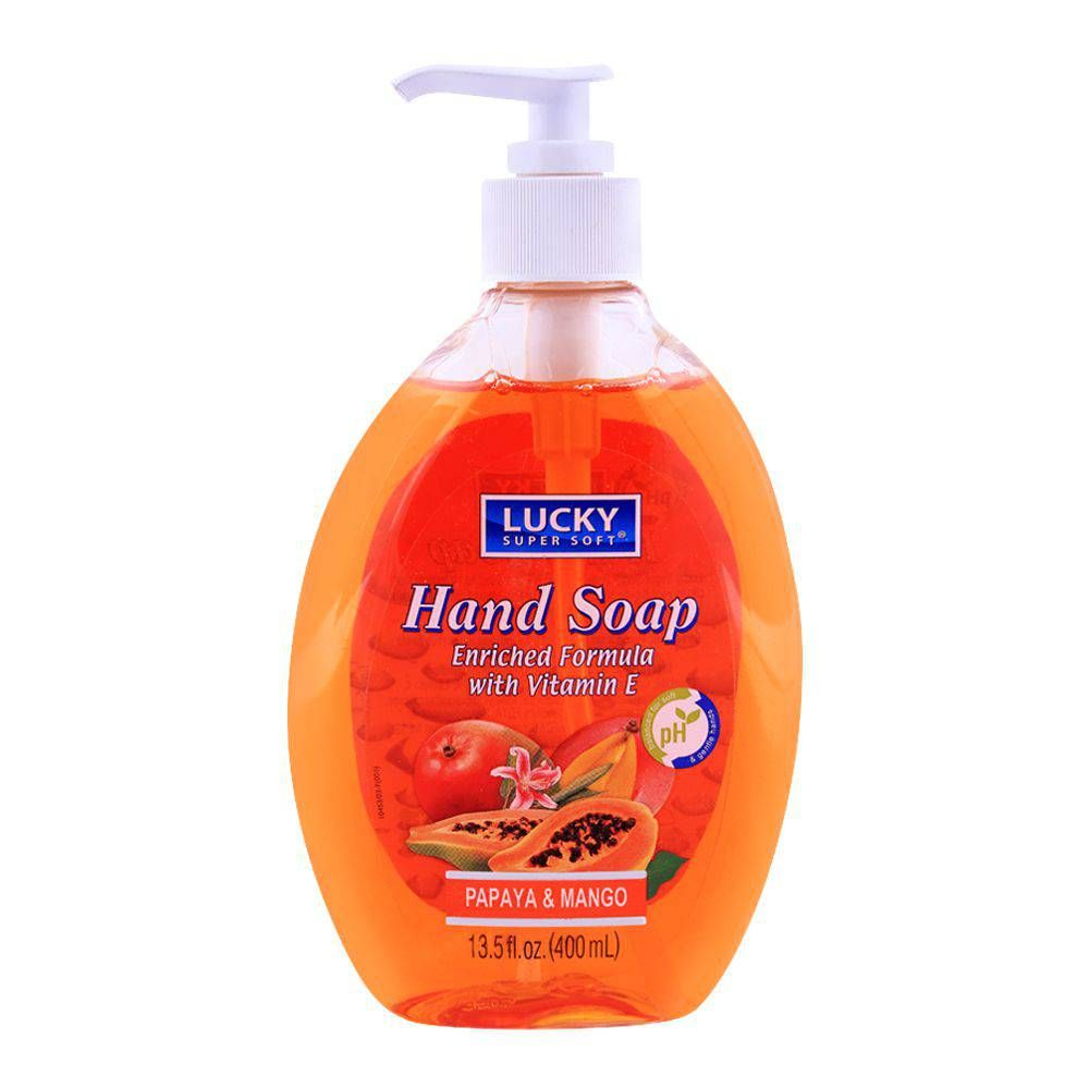 Lucky Papaya & Mango Hand Soap, Vitamin-E, 400ml