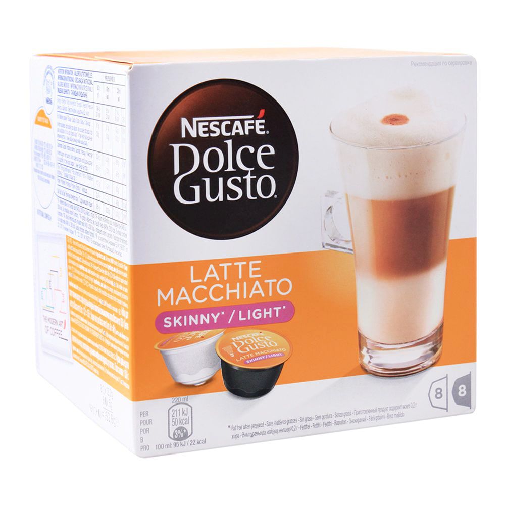 Nescafe Dolce Gusto Latte Macchiato Light/Skinny, 8+8 Single Serve Pods