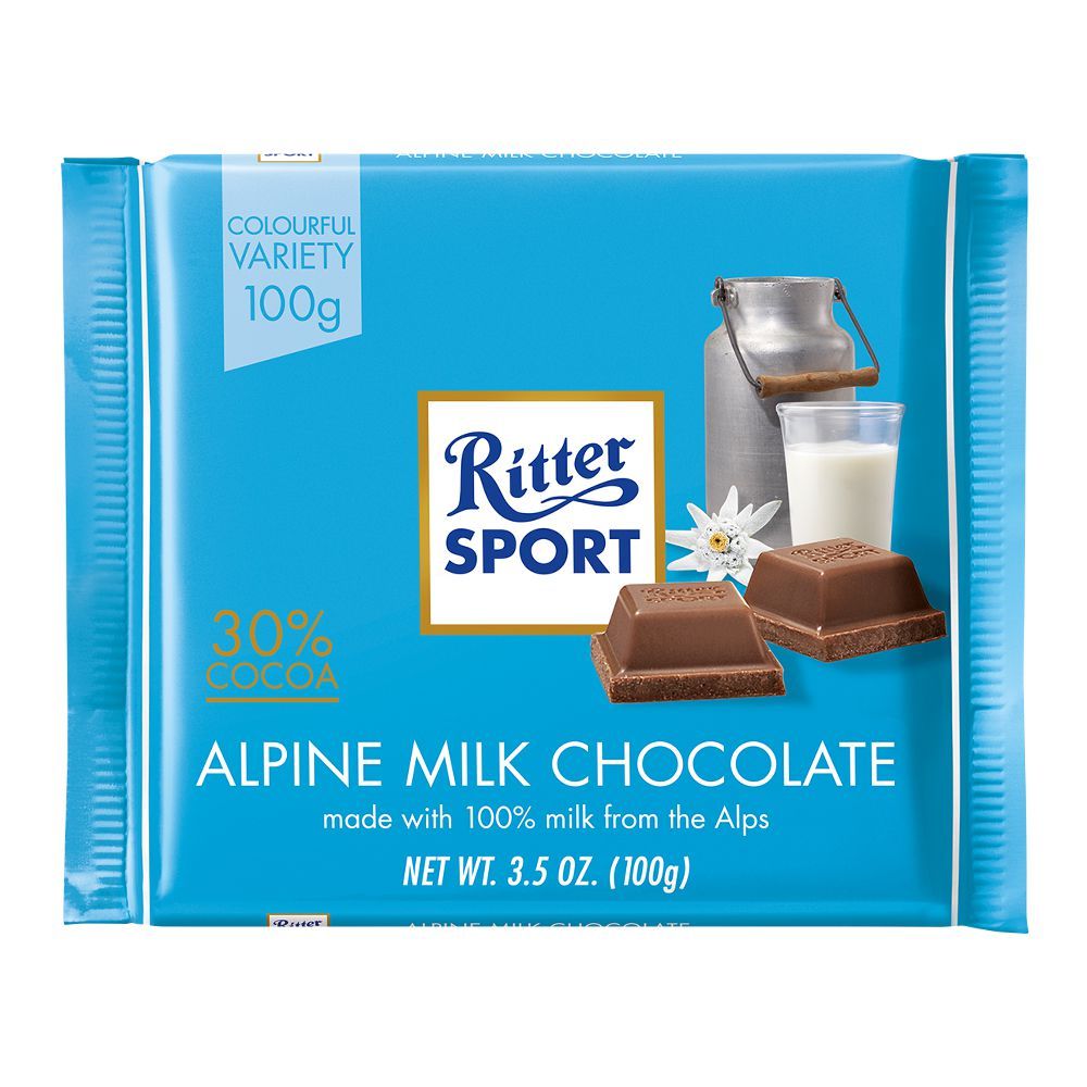 Ritter Sport Alpine Milk Chocolate 100gm