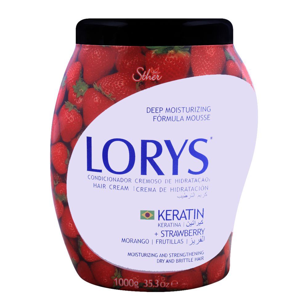 Lorys Keratin + Strawberry Hair Cream, For Dry & Brittle Hair, 1000g