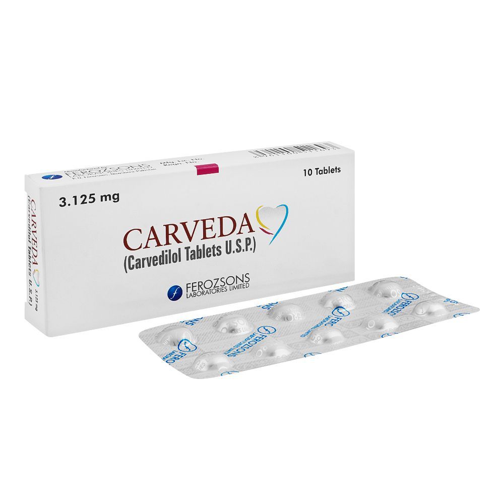 Ferozsons Laboratories Carveda Tablet, 3.125mg, 10-Pack