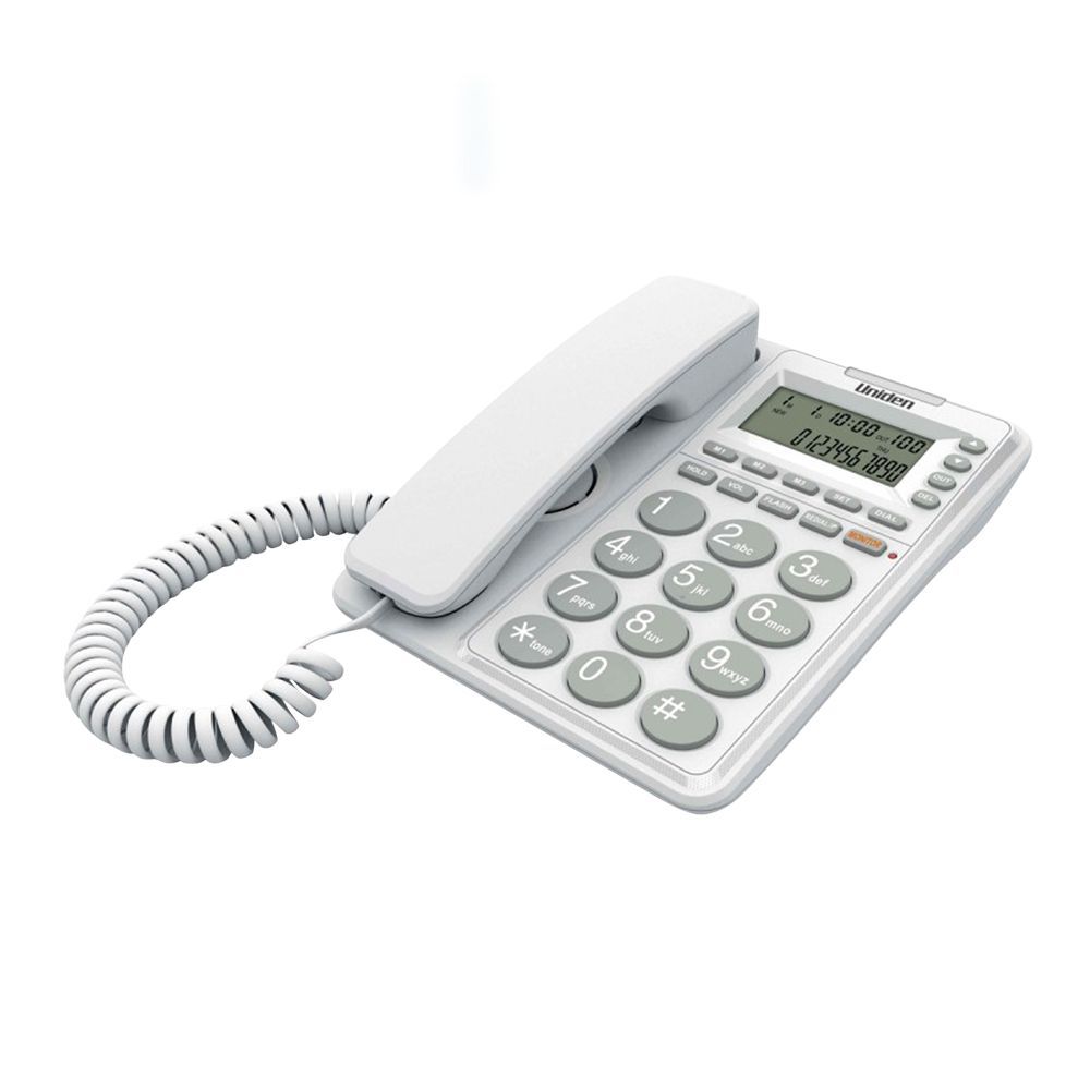 Uniden Caller ID Landline Phone, White, AT-6408