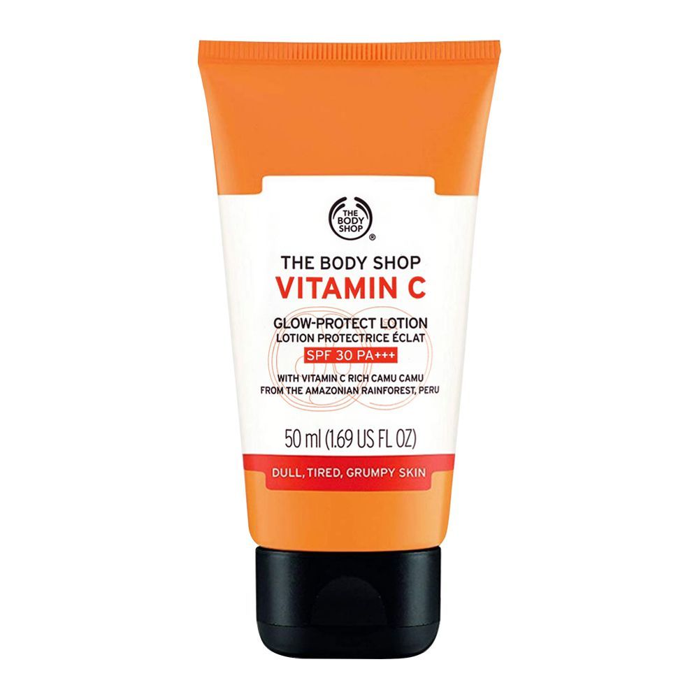 The Body Shop Vitamin-C Glow-Protect Lotion, SPF 30 PA+++, For Dull, Tired & Grumpy Skin, 50ml