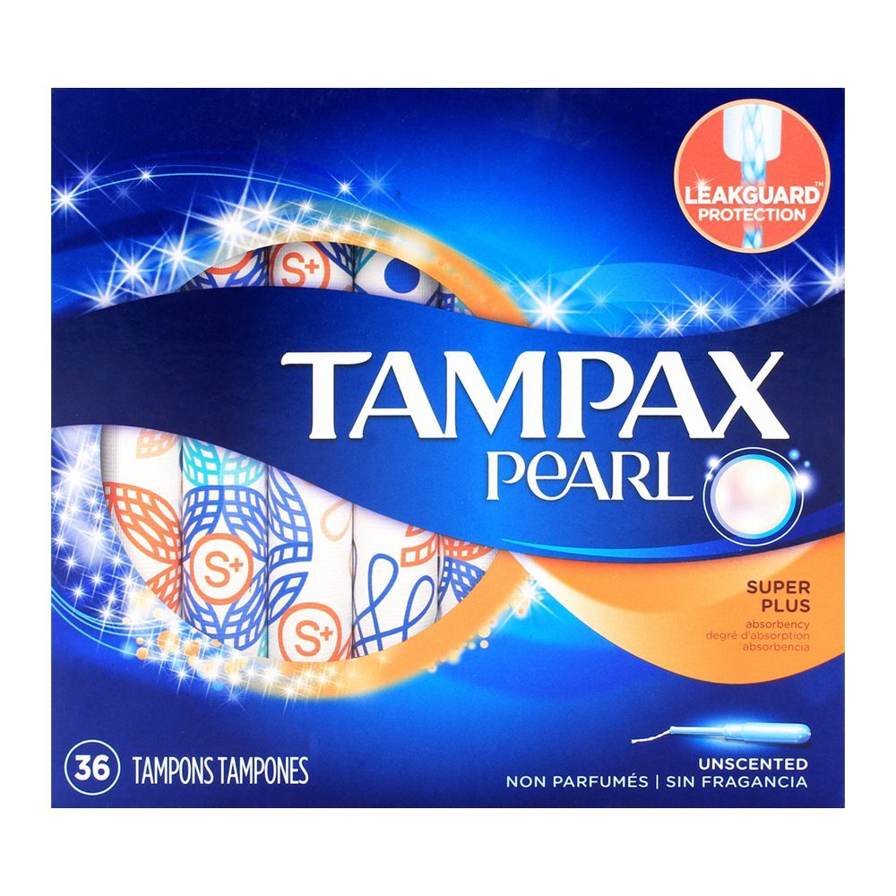 Tampax Pearl Super Plus Unscented Tampons 36-Pack