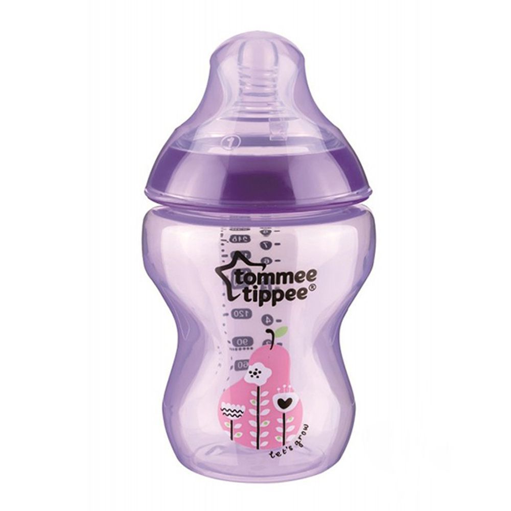 Tommee Tippee 0m+ Slow Flow Decorated Feeding Bottle 260ml (Peach) - 422573/38