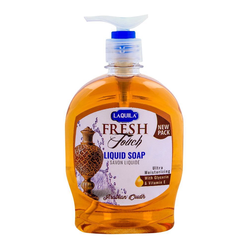 Laquila Fresh Touch Arabian Oudh Liquid Soap, With Glycerin & Vitamin E, 500ml