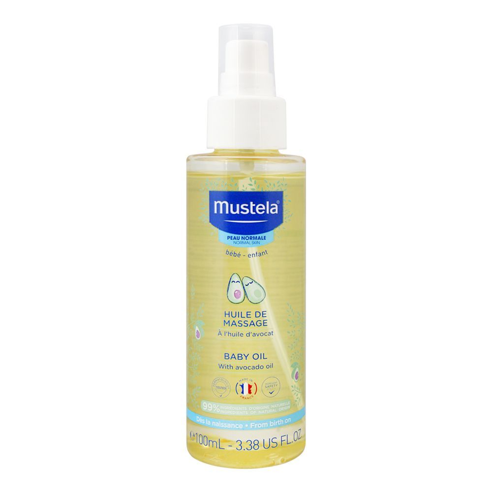 Mustela Massage Baby Oil, With Avocado Oil, Normal Skin, 100ml