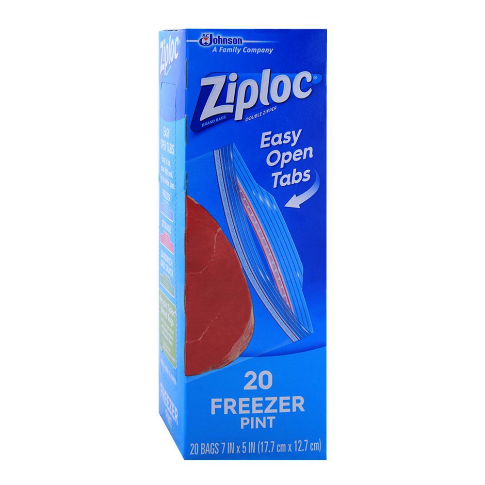 Ziploc Double Zipper Freezer Bags, Pint, 20-Pack