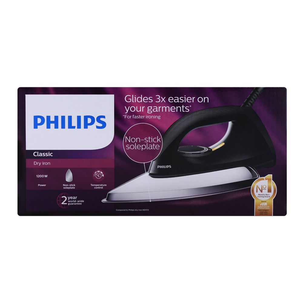 Philips Steam Iron With Non Stick Soleplate, HD1174