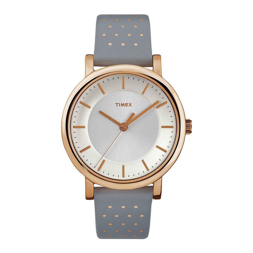 Timex Women's Classic Originals Gold/Grey Leather Band Analog Watch - TW2R27400