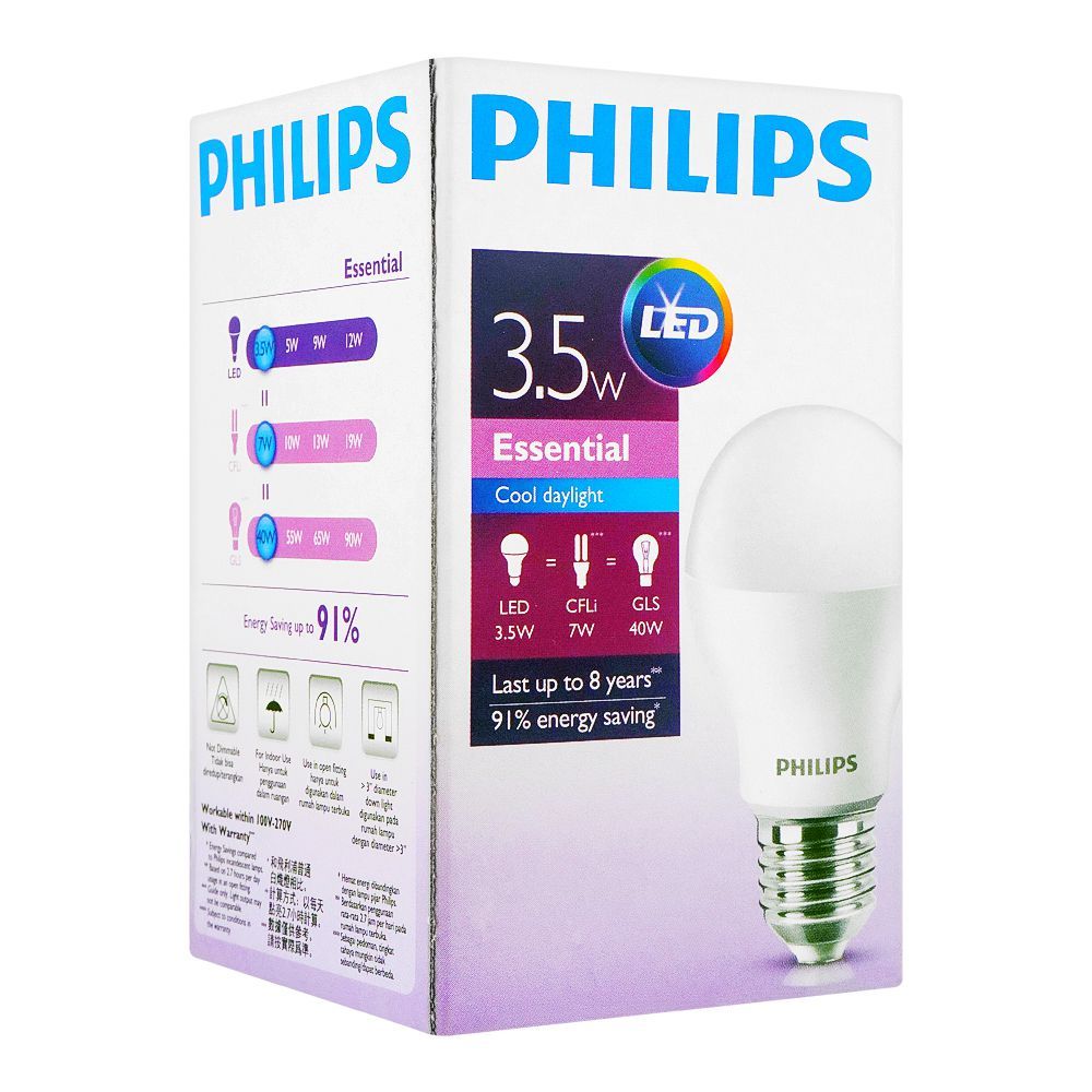 Philips Essential LED 3.5W, E27 Cool Daylight