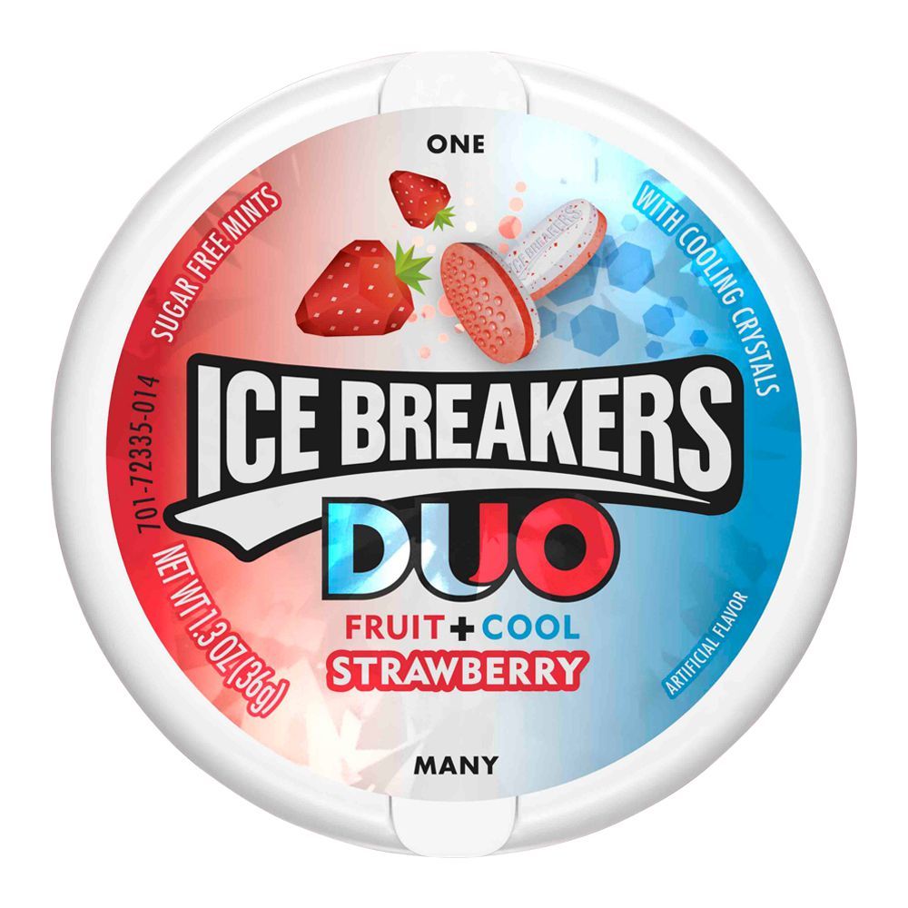 Ice Breakers Duo Fruit + Cool Strawberry Mints, Sugar Free, 36g