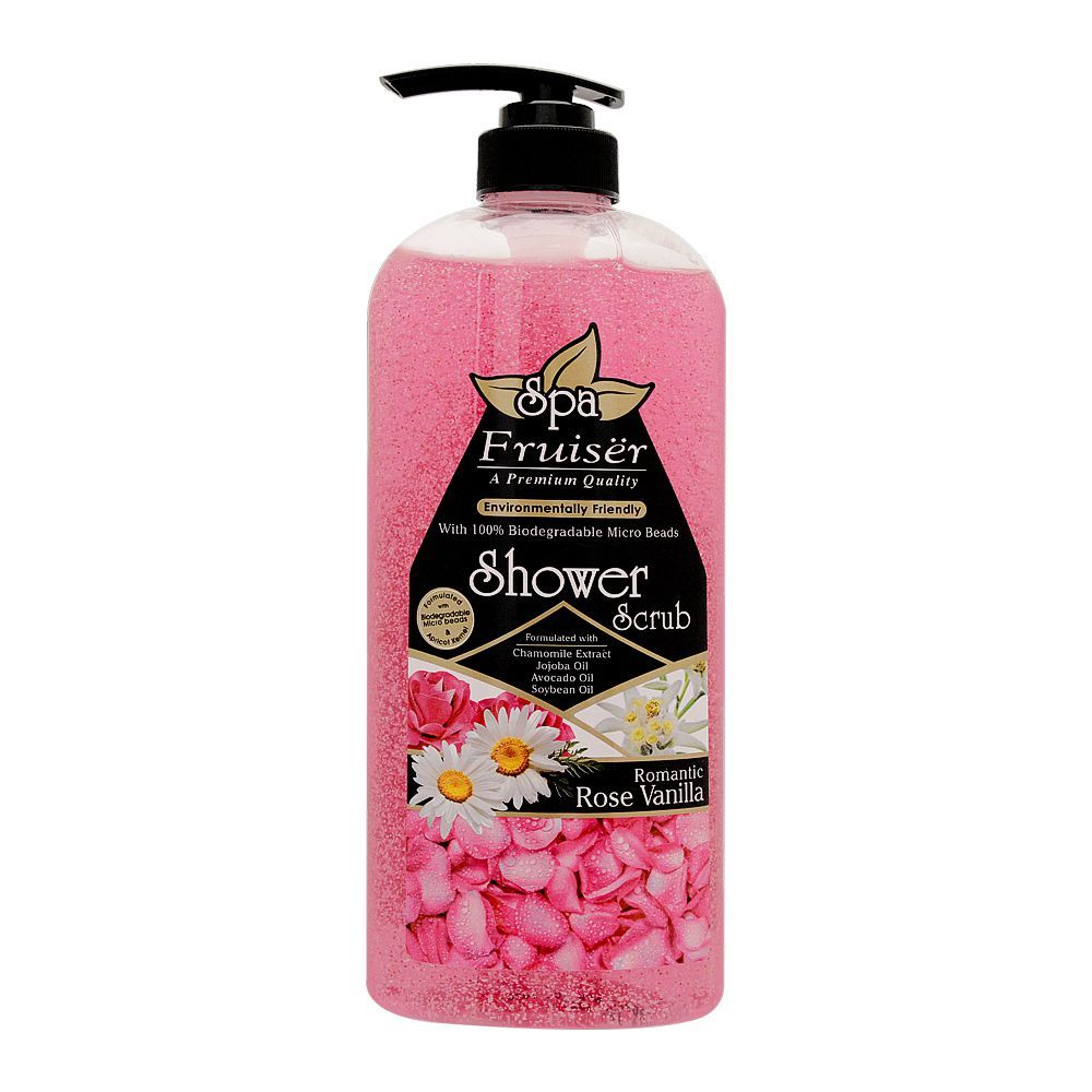 Fruiser Spa Shower Scrub, Romantic Rose Vanilla, 730ml