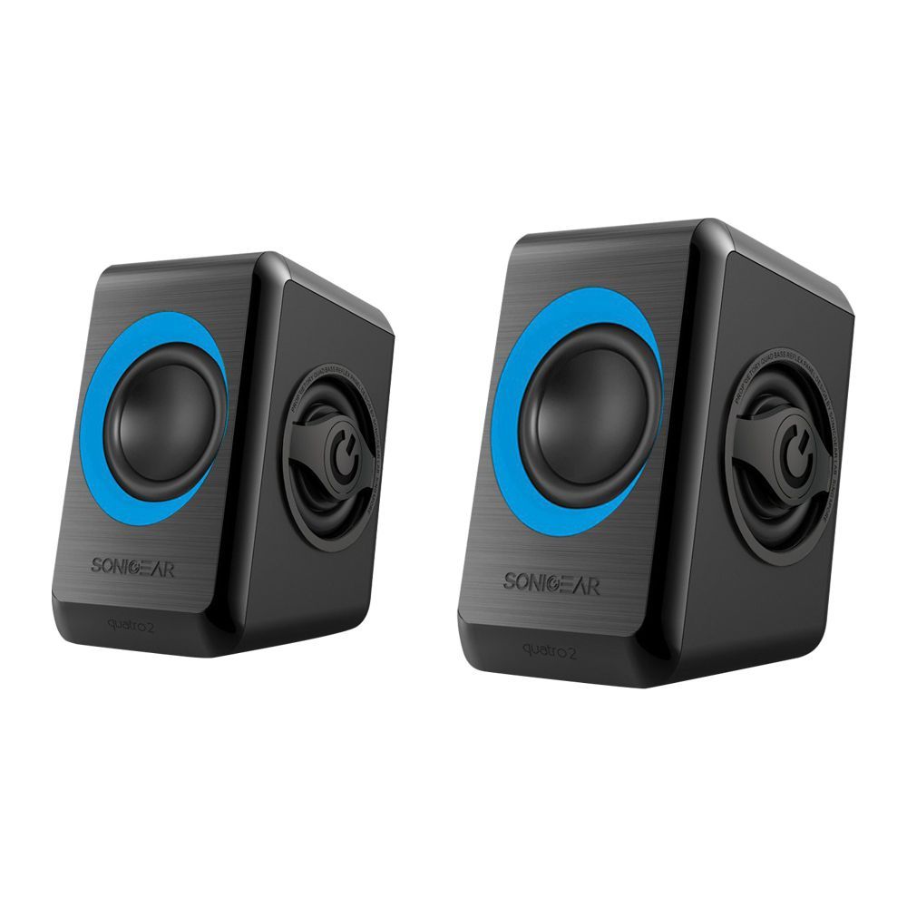 SonicEar Quatro 2 2.0 USB Speaker, Blue