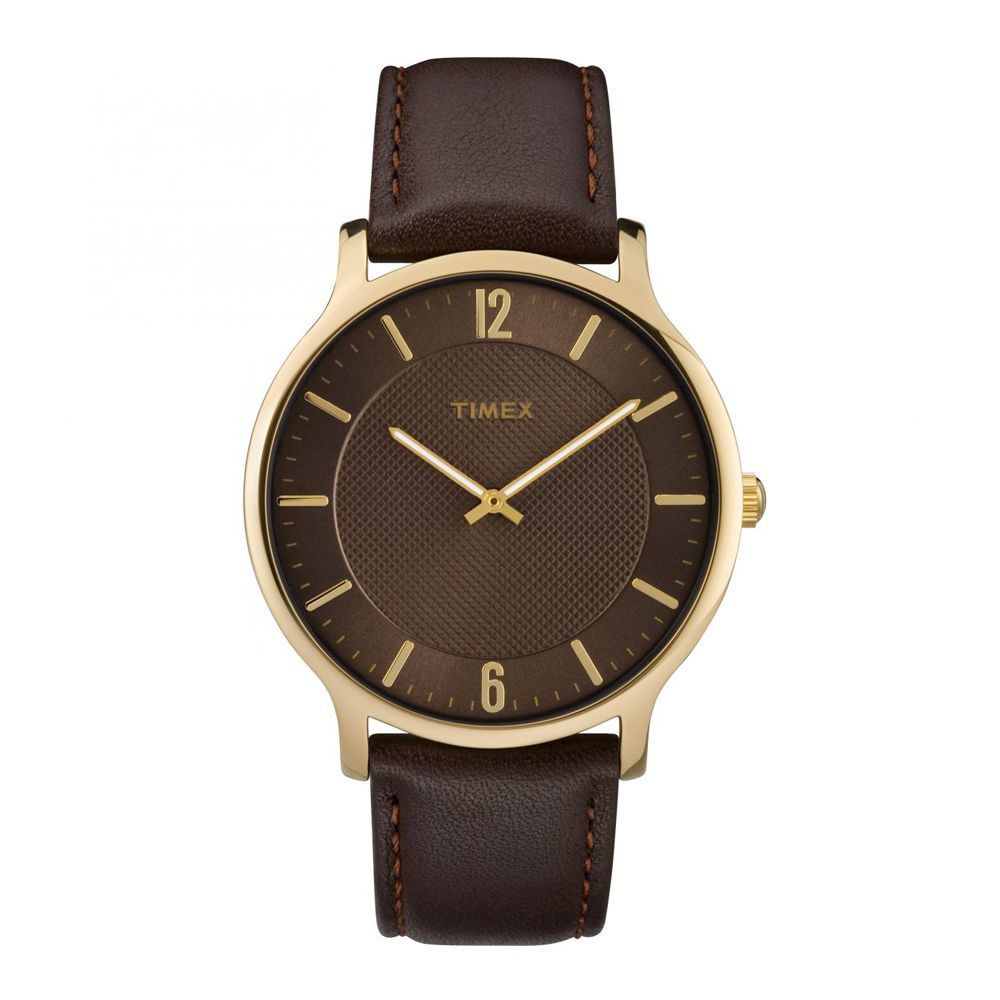Timex Men's Metropolitan 40mm Leather Brow-Dress Slim Profile Watch - TW2R49800