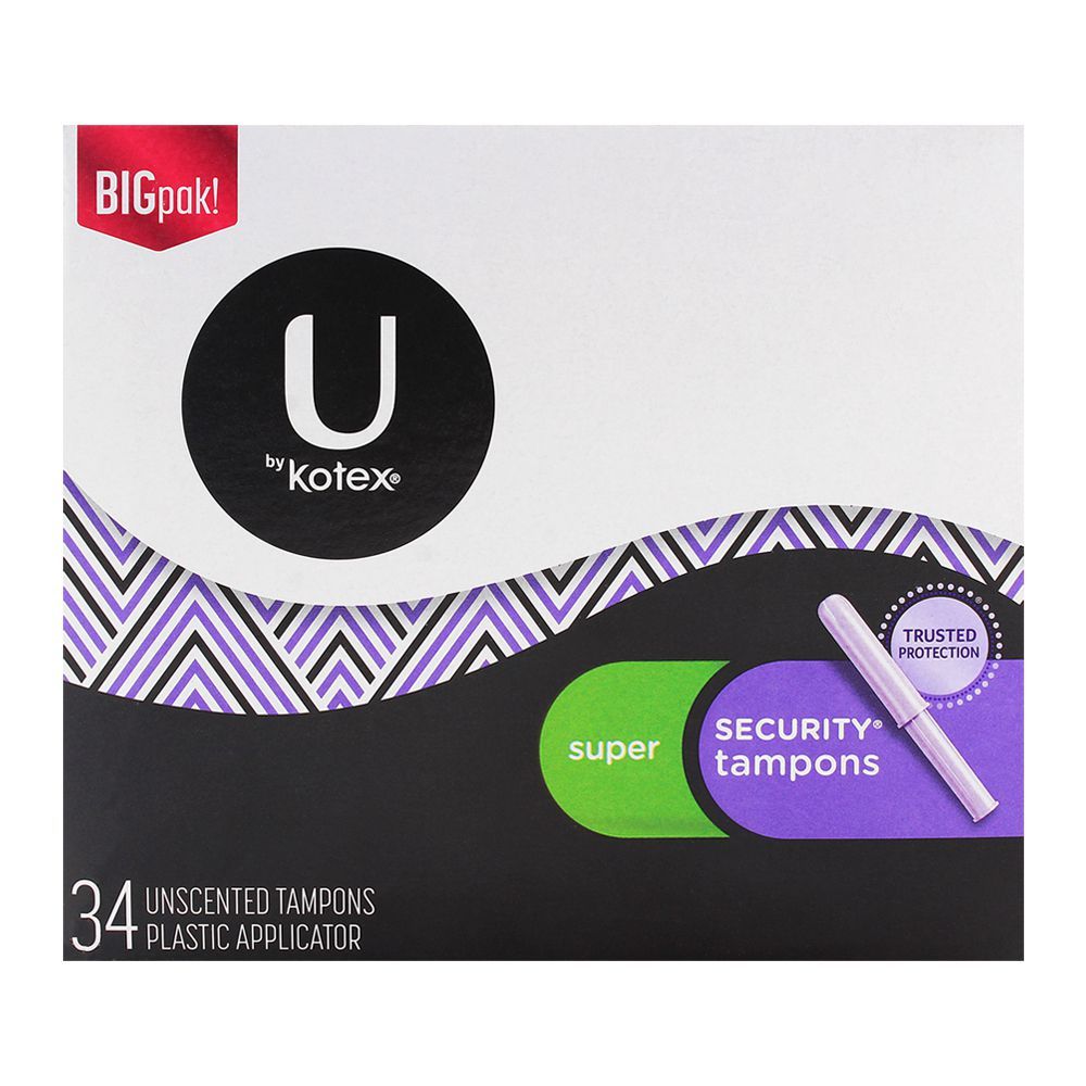 U By Kotex Super Unscented Tampons 34-Pack