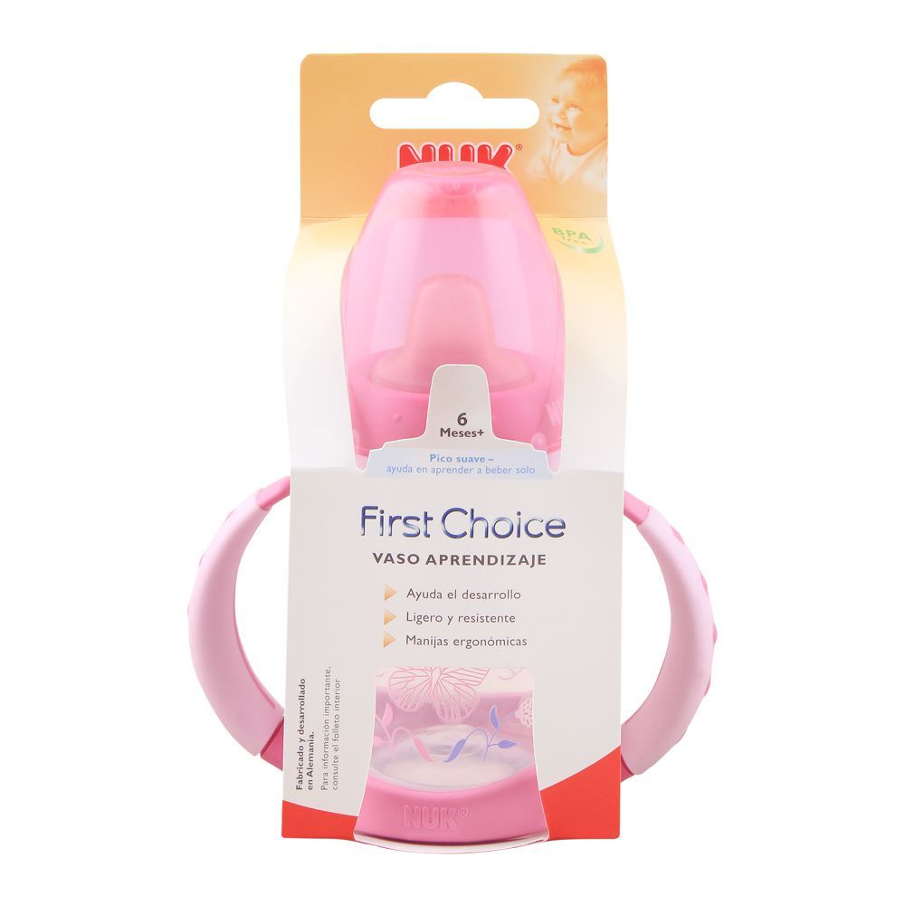 Nuk First Choice Learner Feeding Bottle, Pink, 6m+ 150ml, 10743393