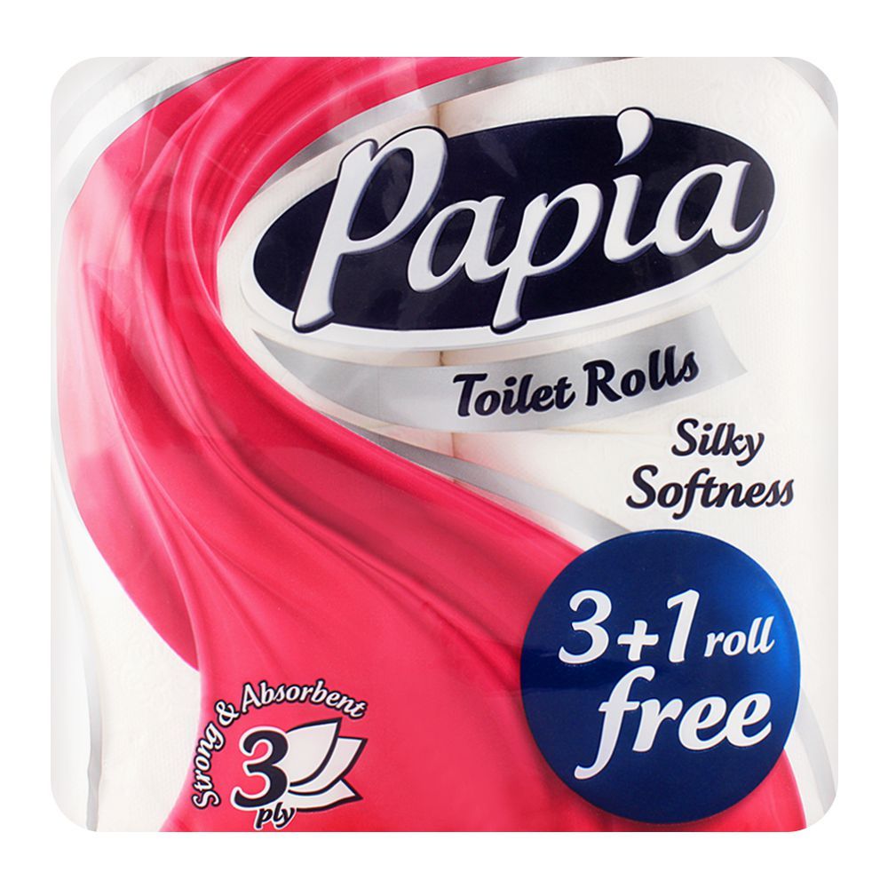 Papia 3 Ply Toilet Rolls 4-Pack