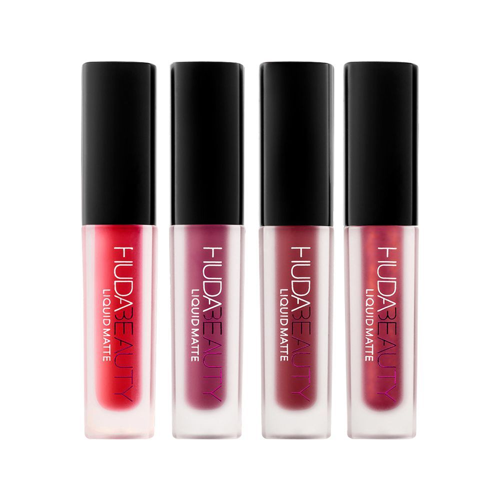 Huda Beauty The Red Edition Liquid Matte Minis Lipsticks, 4 Pieces