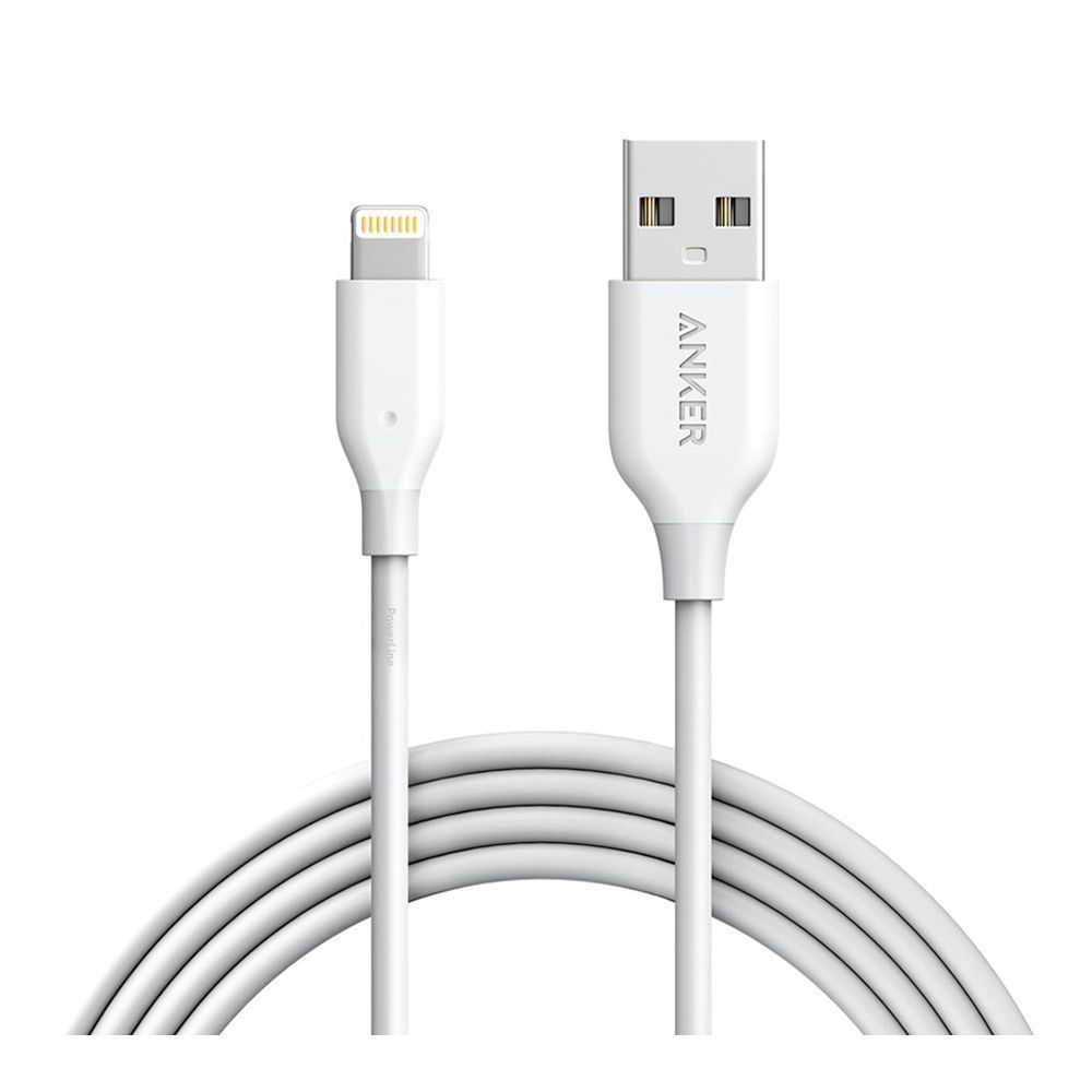 Anker PowerLine Lightning Connector iPhone Cable 6ft White/Grey - A8112H21