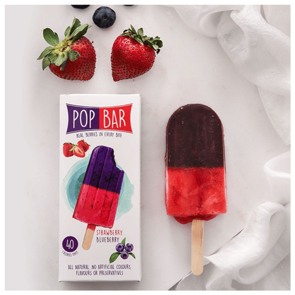 Wholesome Foods Pop Bar Strawberry Blueberry Ice Cream, 80g