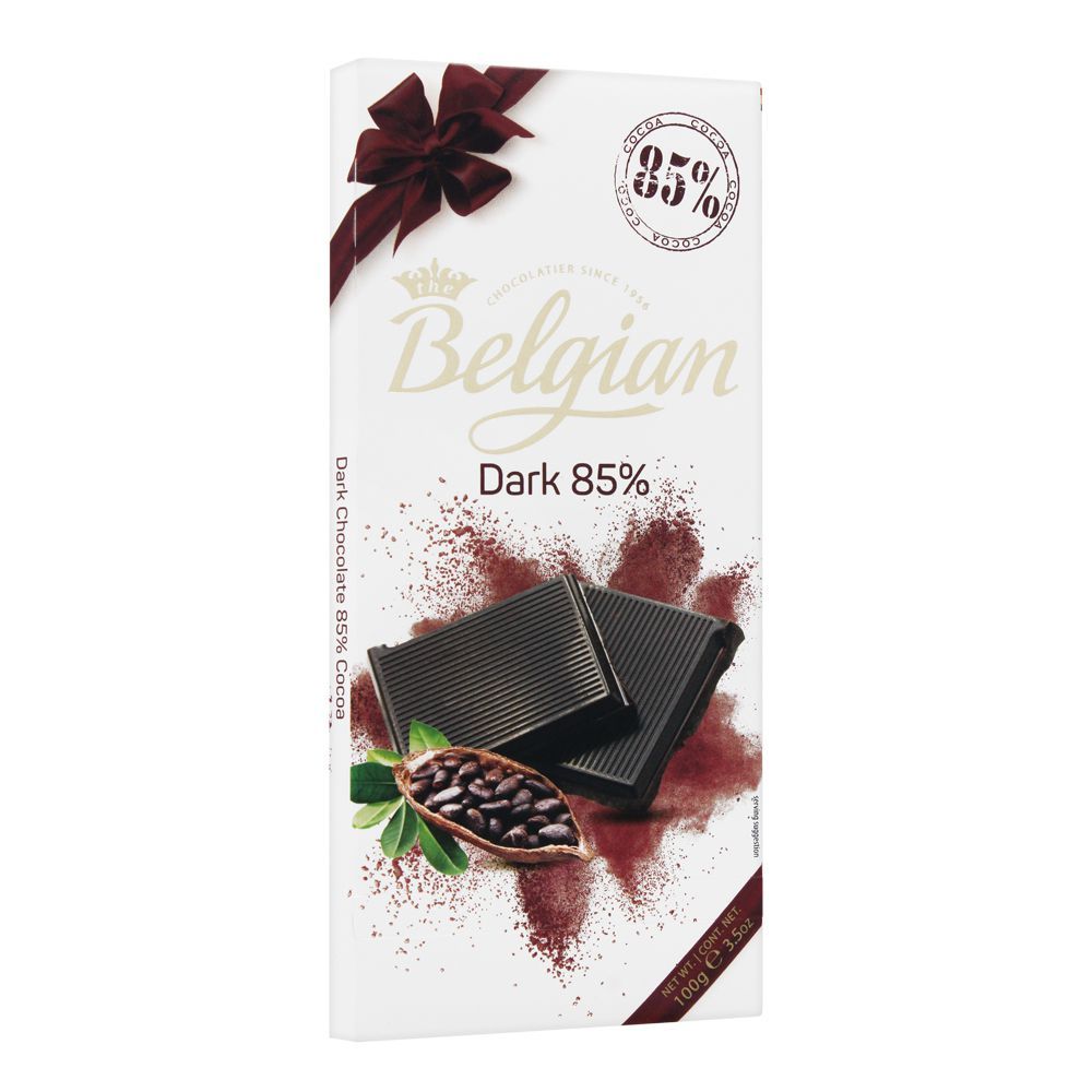 Belgian Dark Chocolate Bar, 85%, 100g