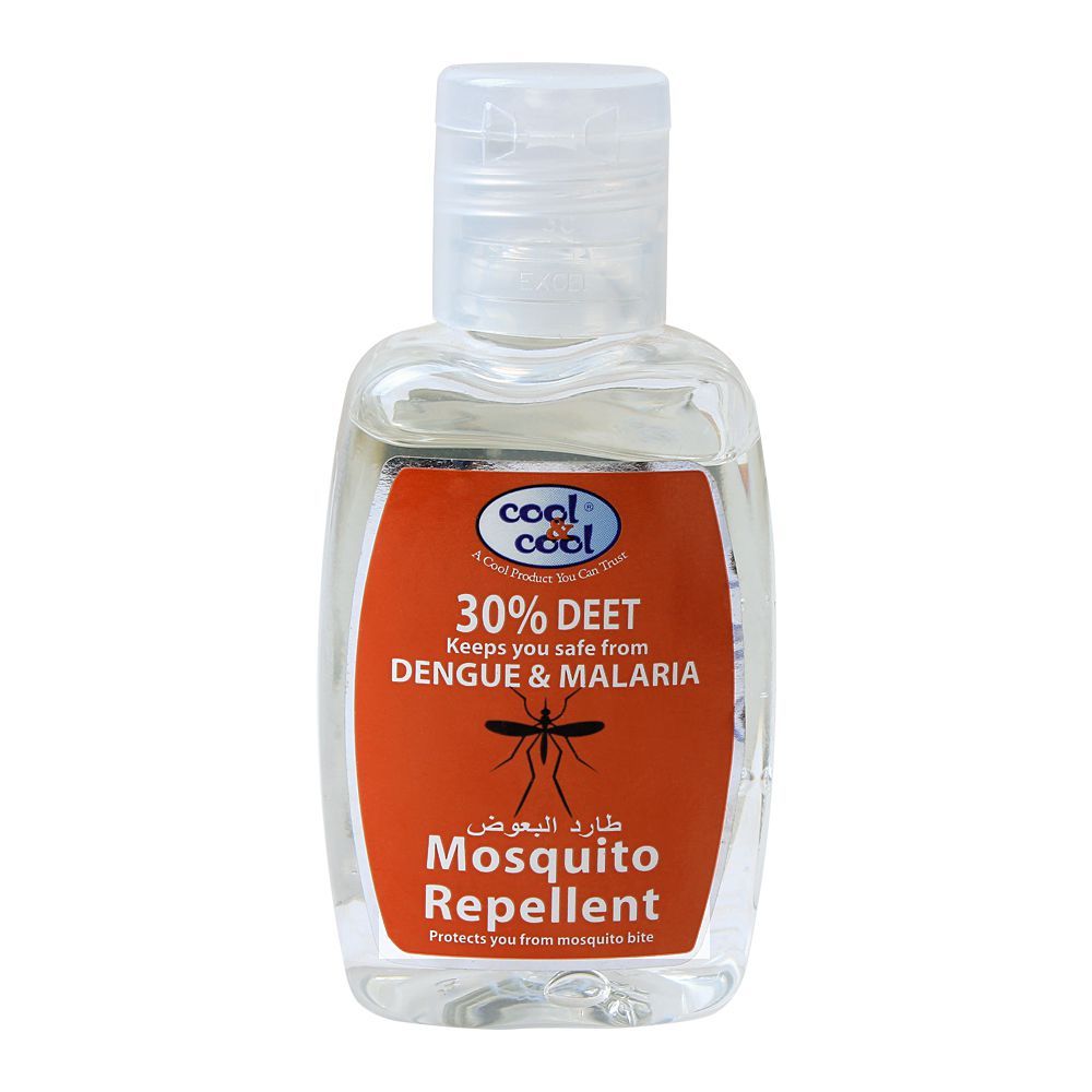 Cool & Cool 30% DEET Mosquito Repellent, Protection Against Dengue & Malaria, 60ml