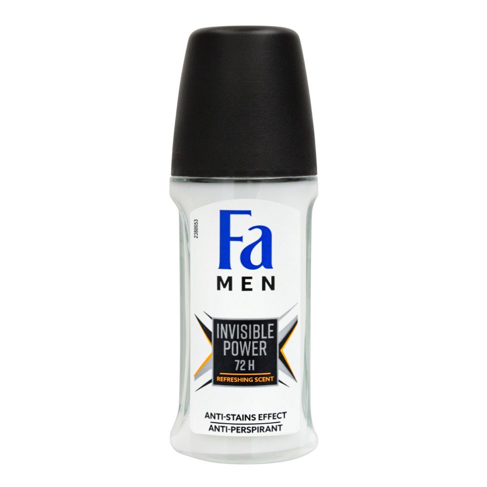 Fa Men 72H Invisible Power Refreshing Scent Roll-On Deodorant, For Men, 50ml