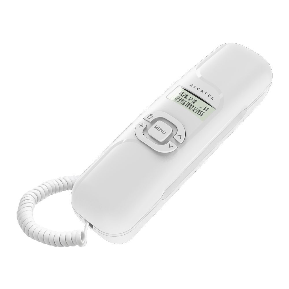 Alcatel White Ultra Compact Corded Landline Phone, T16